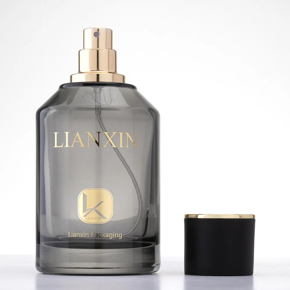 Black Perfume Bottle With Black Cap