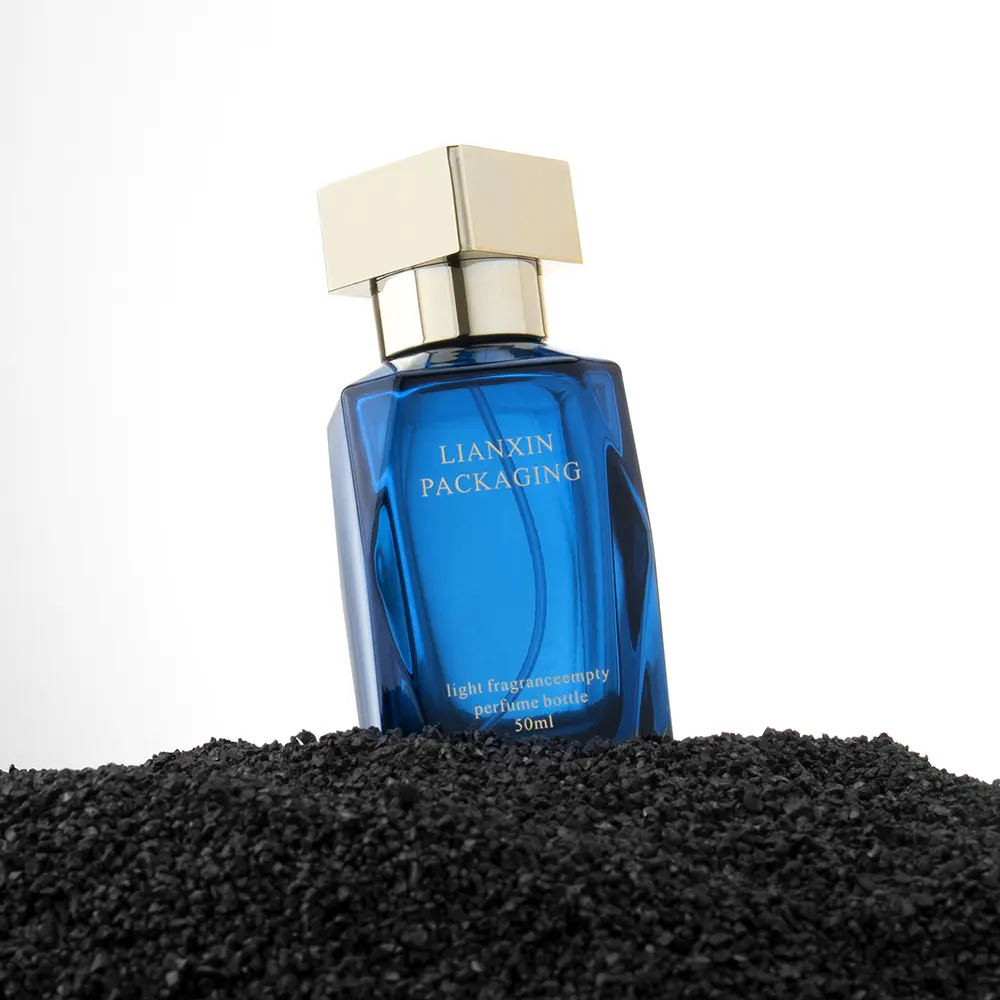 50ml Polygon Blue Perfume Bottle