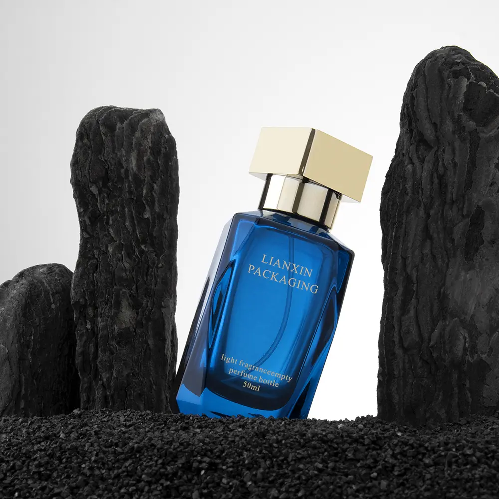 50ml Polygon Blue Perfume Bottle