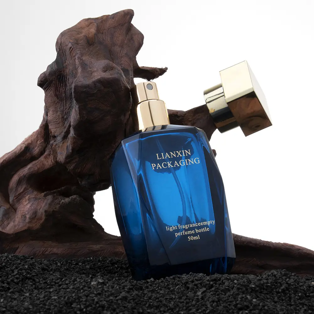 50ml Polygon Blue Perfume Bottle
