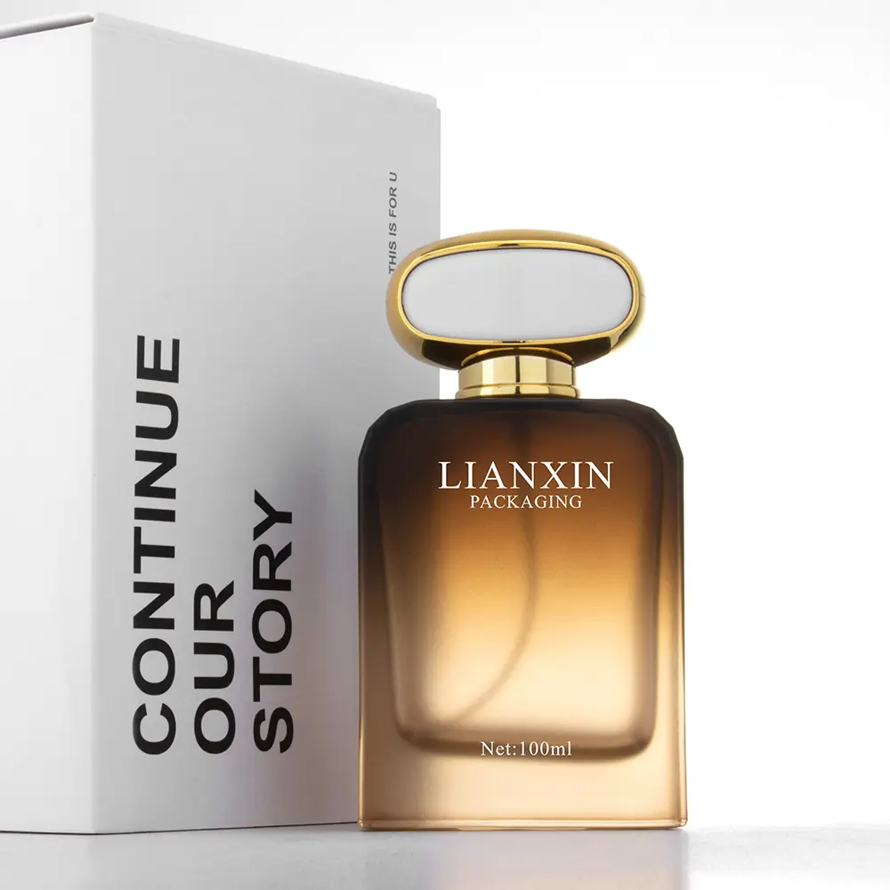 Amber Frosted Square Perfume Bottle