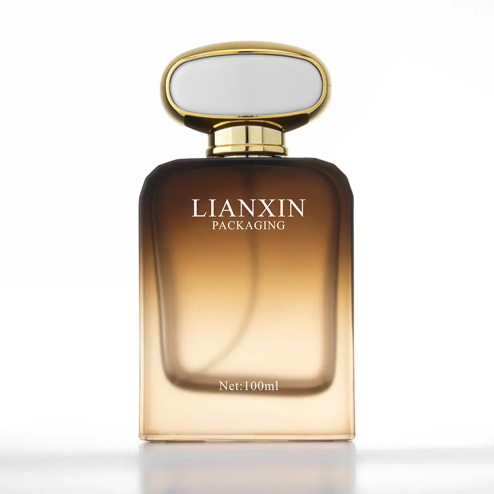 Amber Frosted Square Perfume Bottle