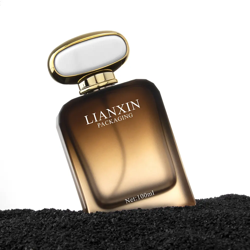 Amber Frosted Square Perfume Bottle