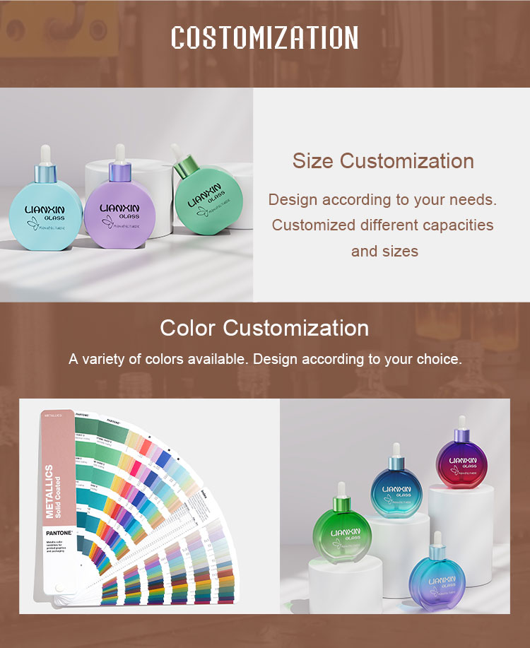 custom round serum bottle