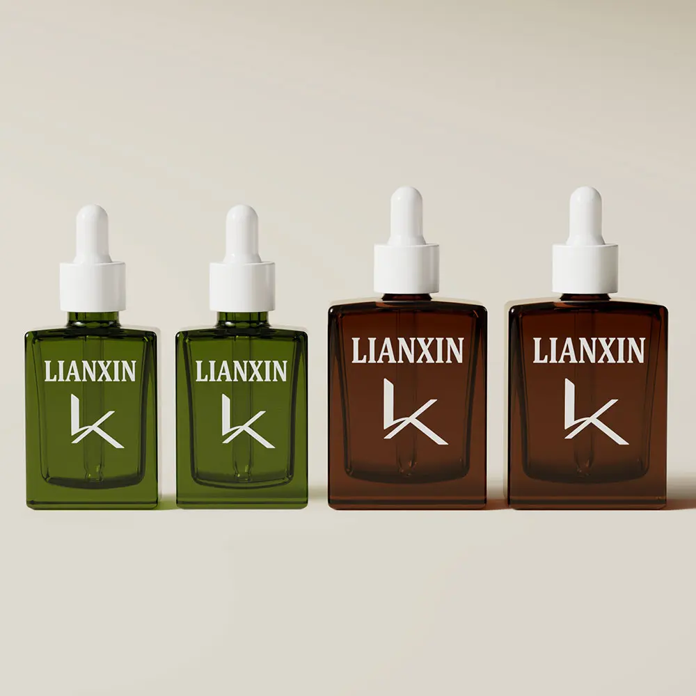 1 oz Square Glass Dropper Bottles