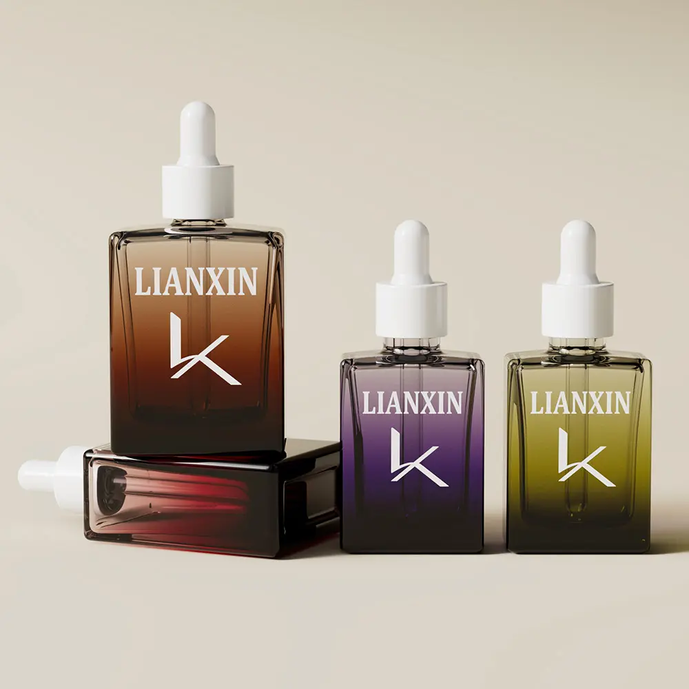 1 oz Square Glass Dropper Bottles