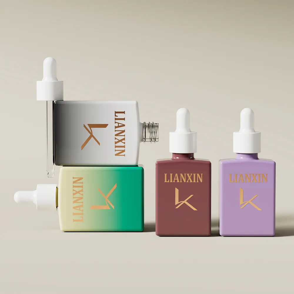 1 oz Square Glass Dropper Bottles