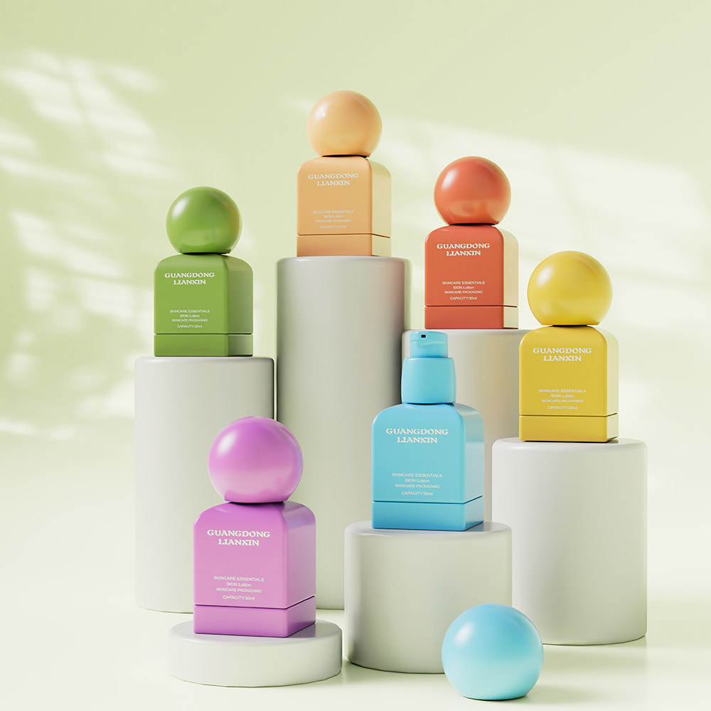 colorful empty lotion bottle