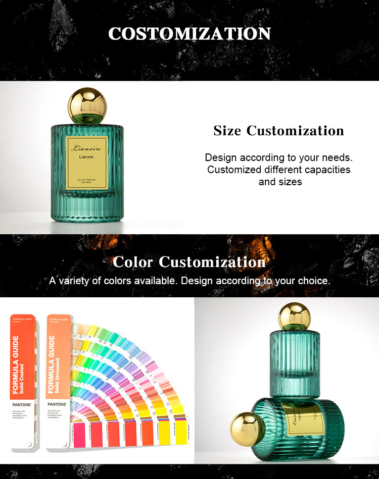 Green Glass Perfume Bottle details