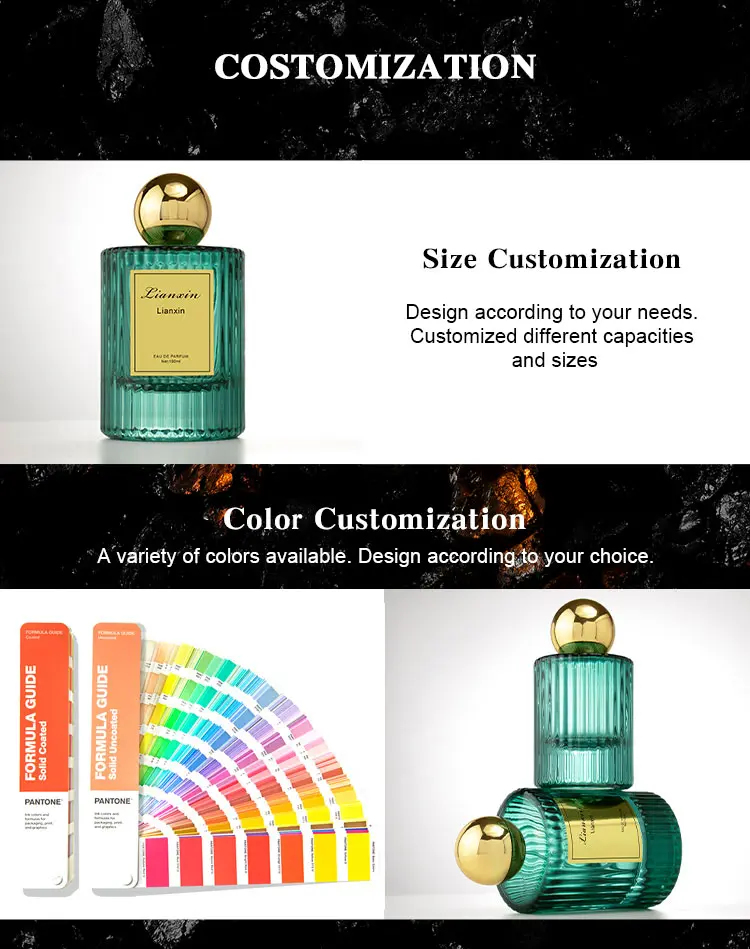 Green Glass Perfume Bottle details