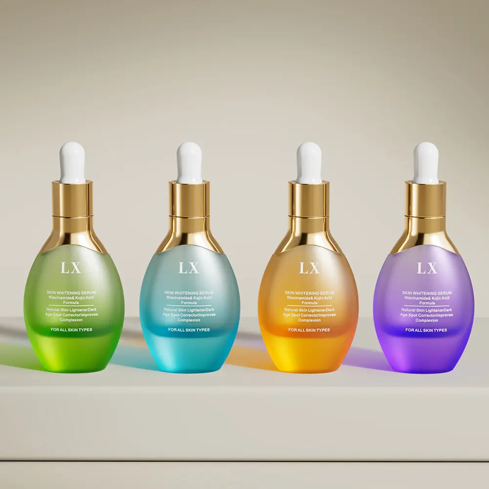 Press Push Pump Empty Serum Glass Bottle