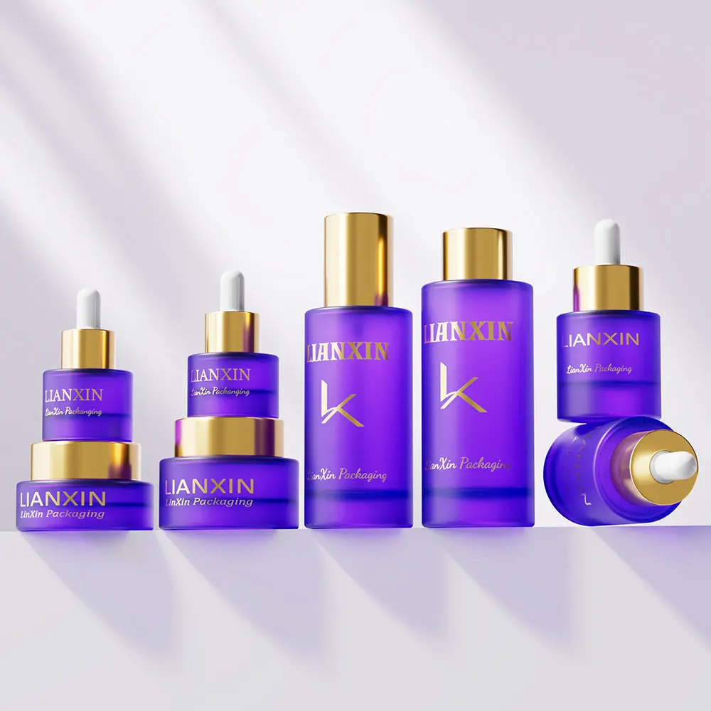Amber Cylinder Glass Cosmetic Bottles