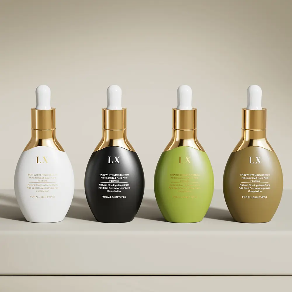 Press Push Pump Empty Serum Glass Bottle
