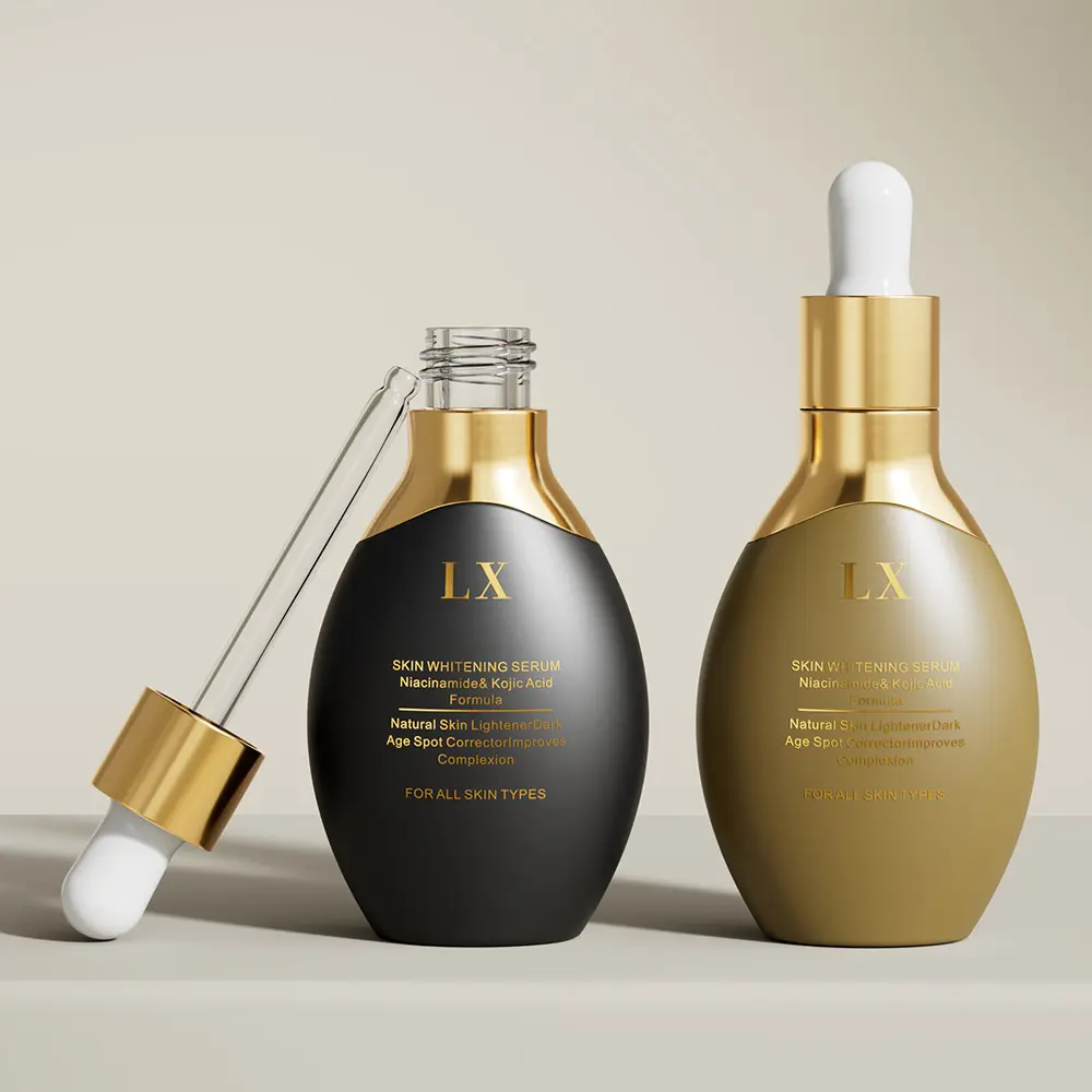 Press Push Pump Empty Serum Glass Bottle