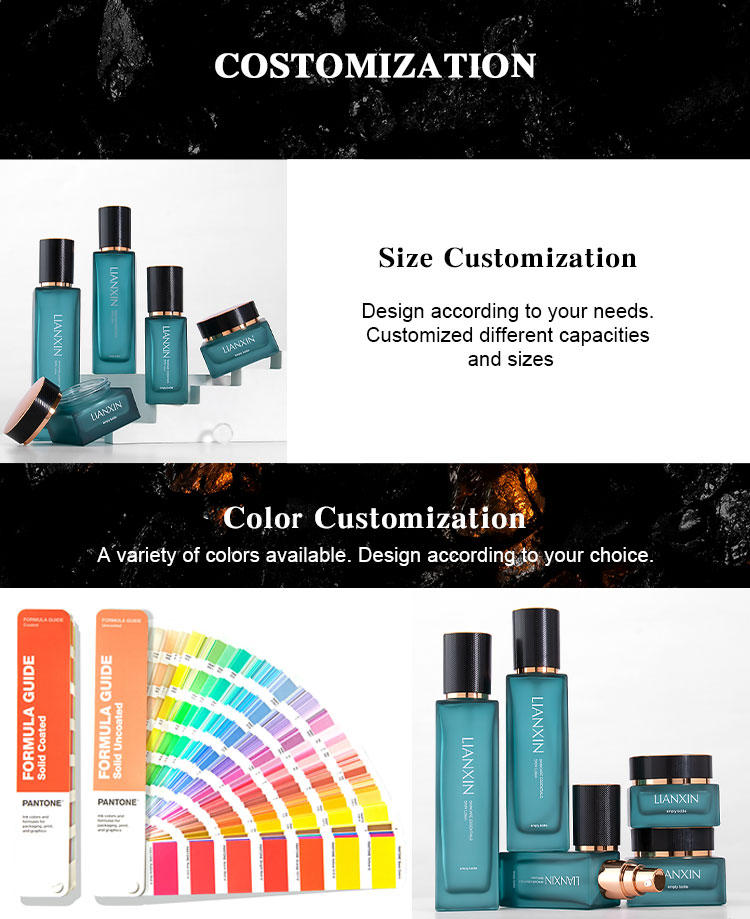 glass skincare bottle details