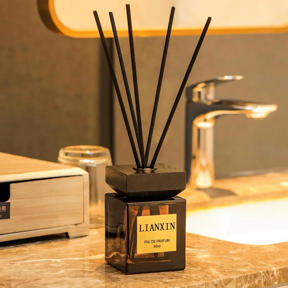 Square Black Reed Diffuser Bottle Empty