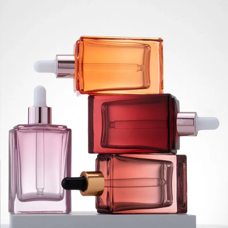 Square Glass Bottle With Glass Dropper