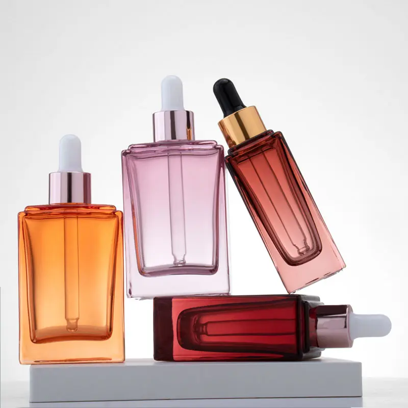 Square Glass Bottle With Glass Dropper