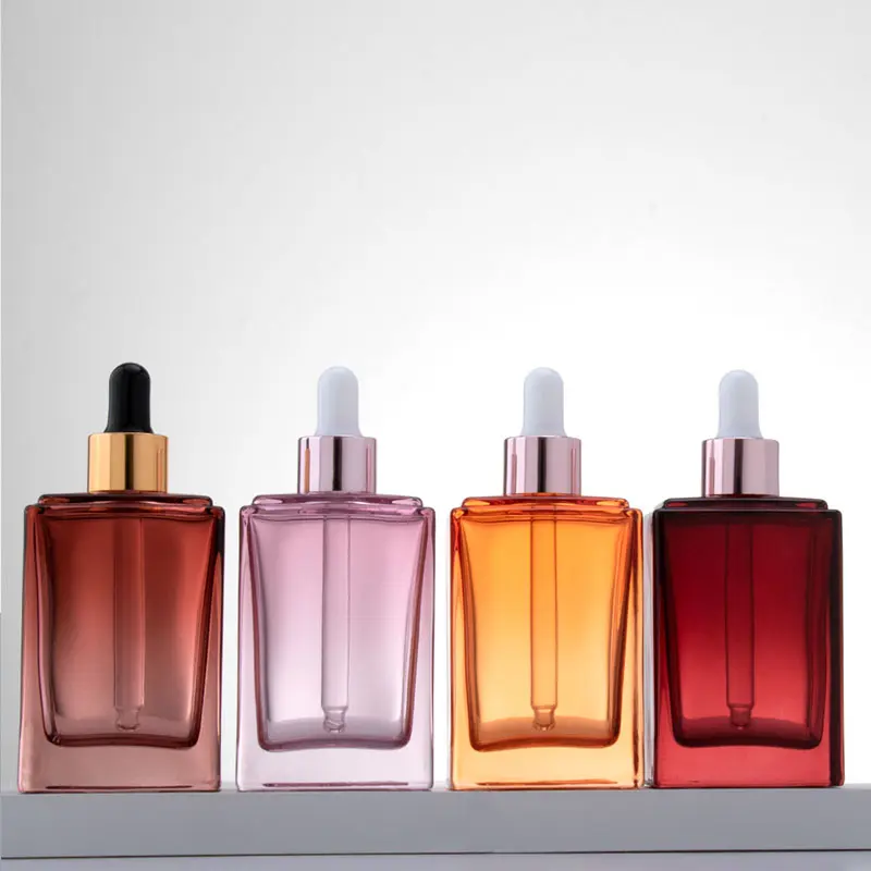 Square Glass Bottle With Glass Dropper