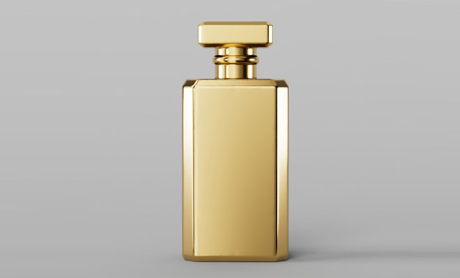 electroplated perfume bottle with mirror metallic glass bottle decoration