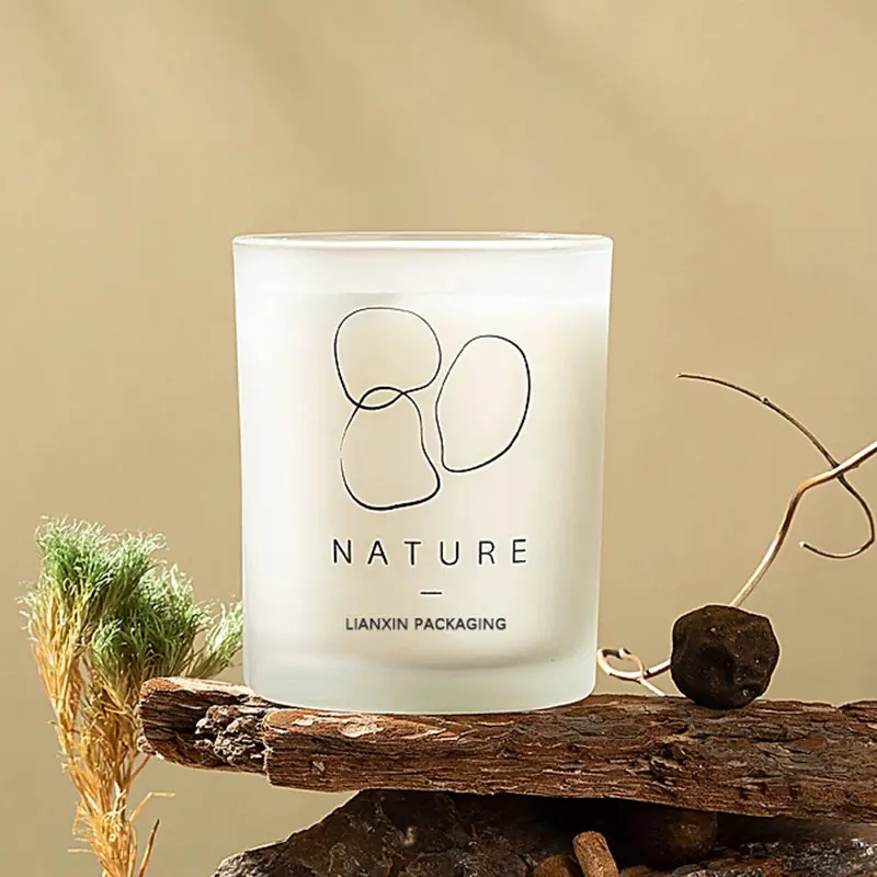 Frosted White Candle Jars