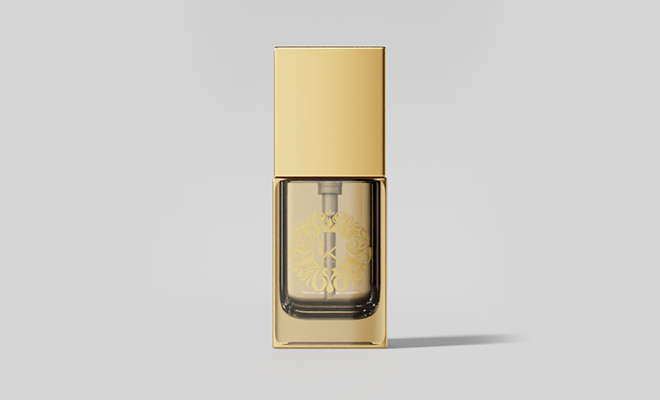 laser engraved lotion bottle for a skincare brand