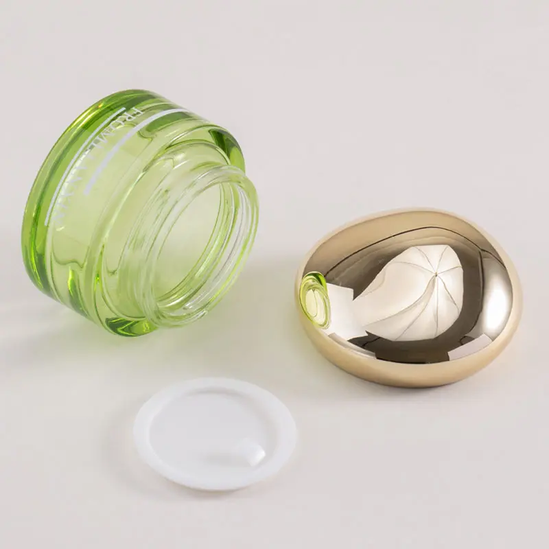 Empty Glass Cream Jar With Lids