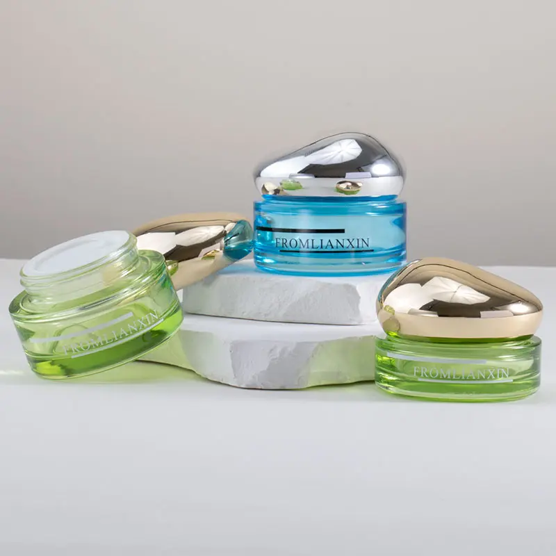 Empty Glass Cream Jar With Lids