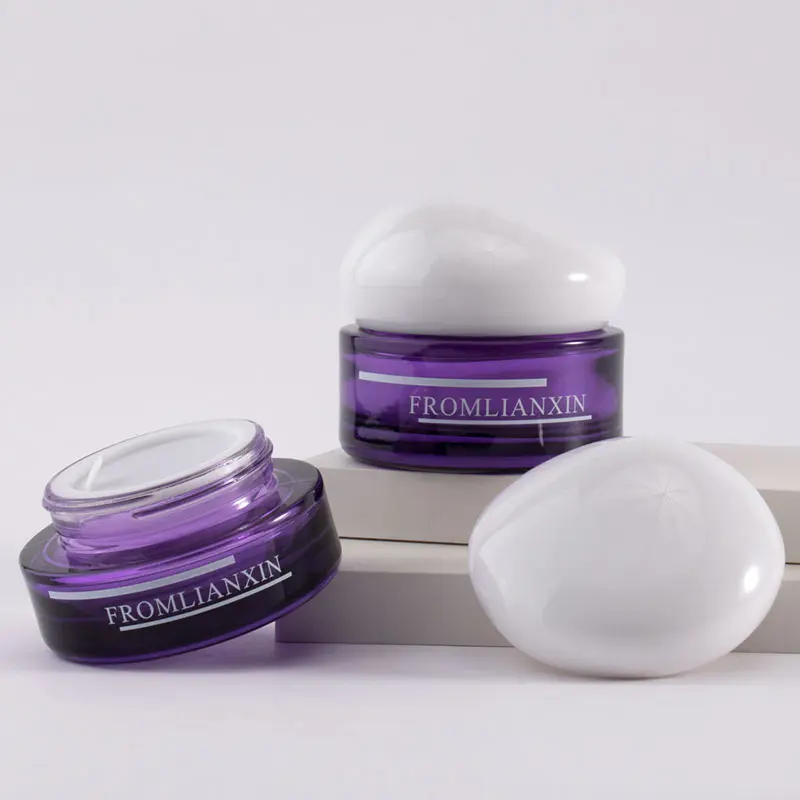Luxury Purple Skincare Glass Jar
