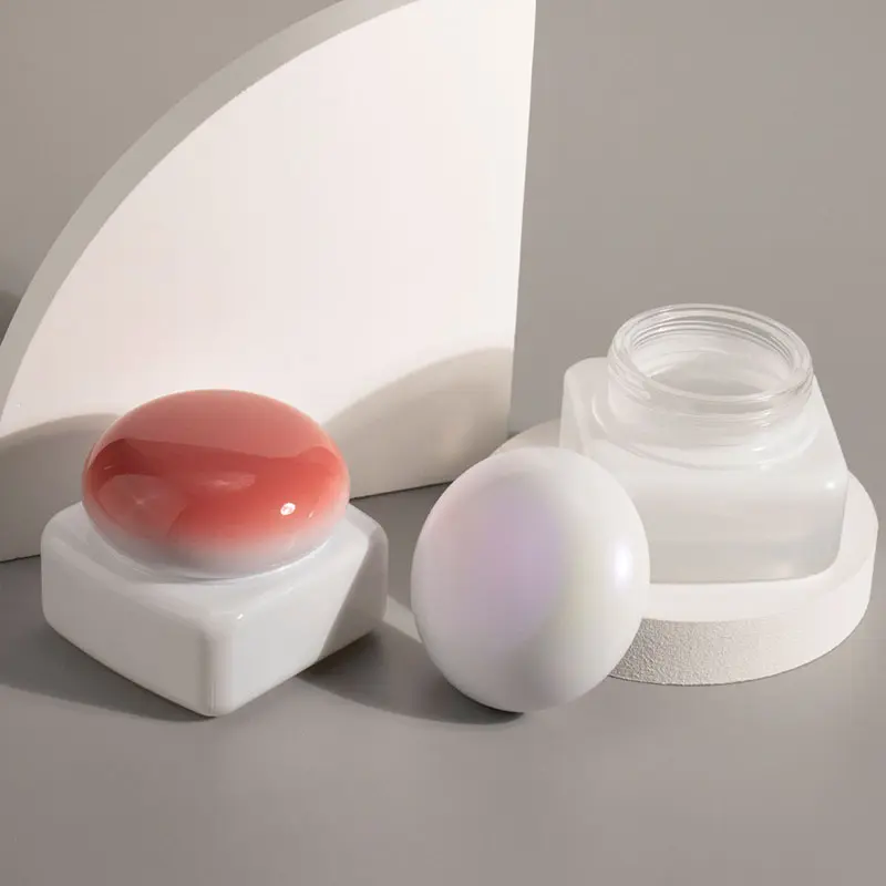 white square glass cosmetic bottle