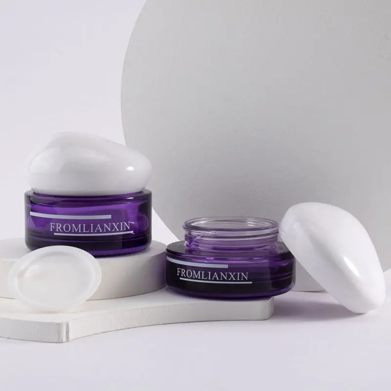Luxury Purple Skincare Glass Jar