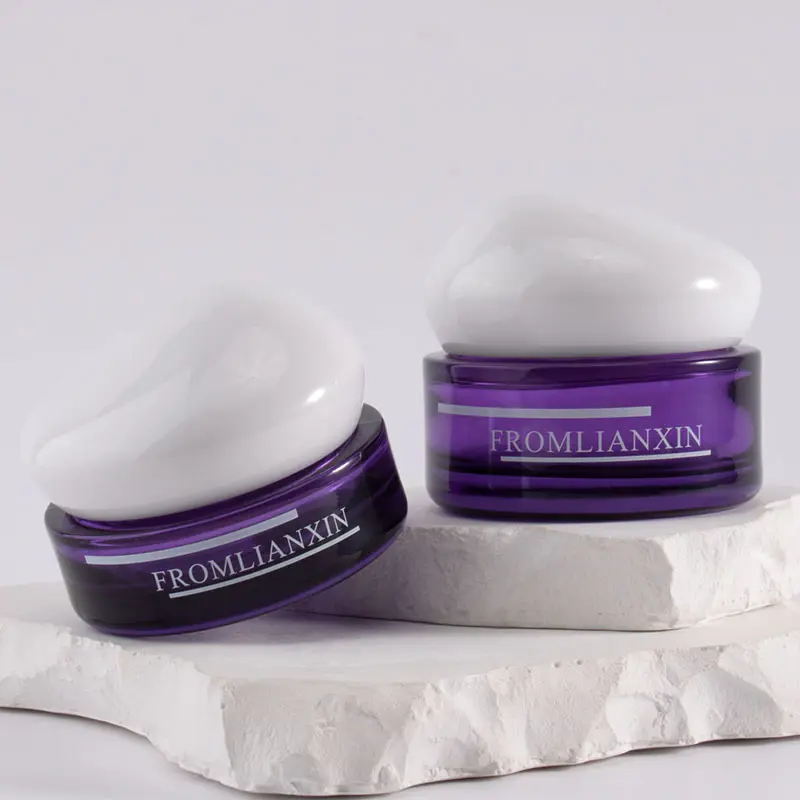 Luxury Purple Skincare Glass Jar