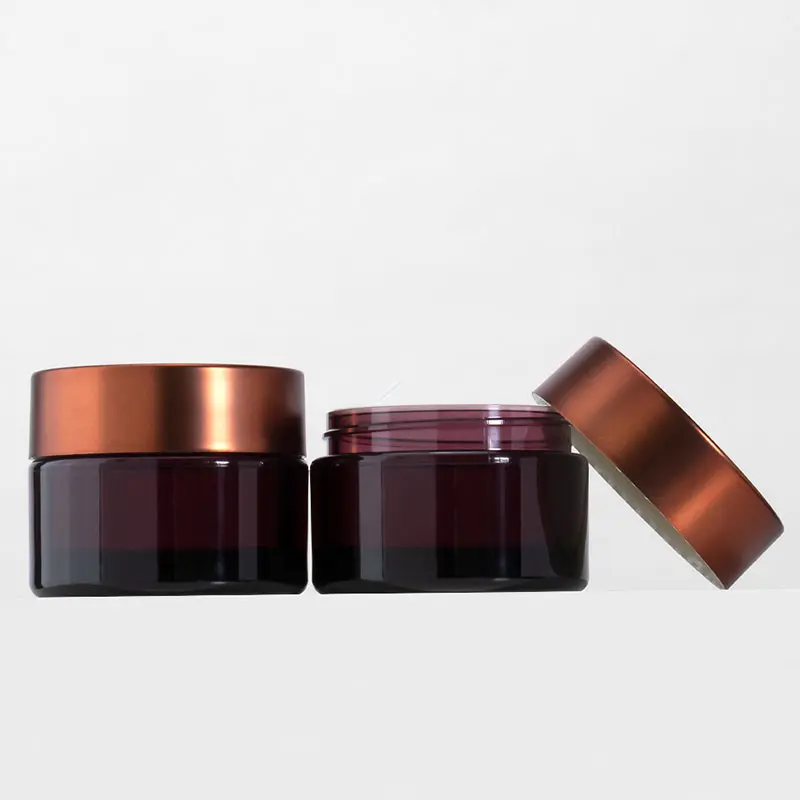 Amber Cylinder Cosmetic Airless Pump Bottles