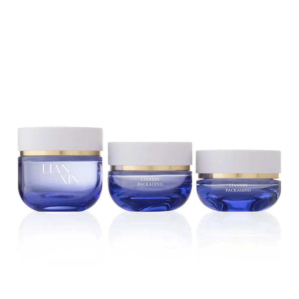 Custom Coloured Glass Cosmetic Jars