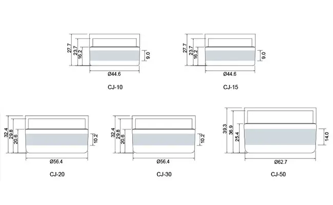 size for cosmetic jars