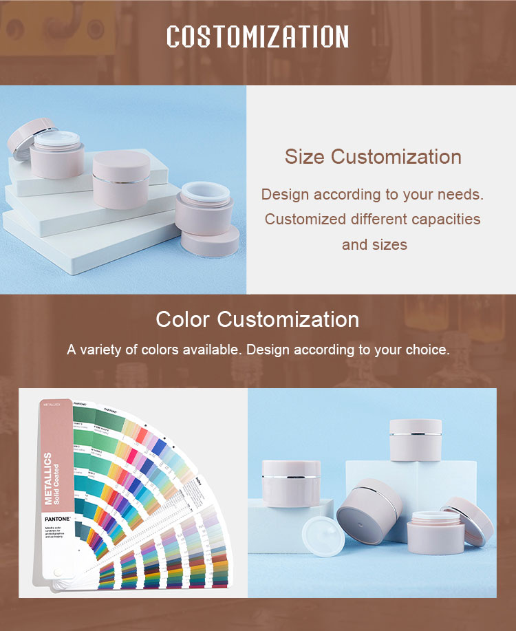 pink cosmetic jars details