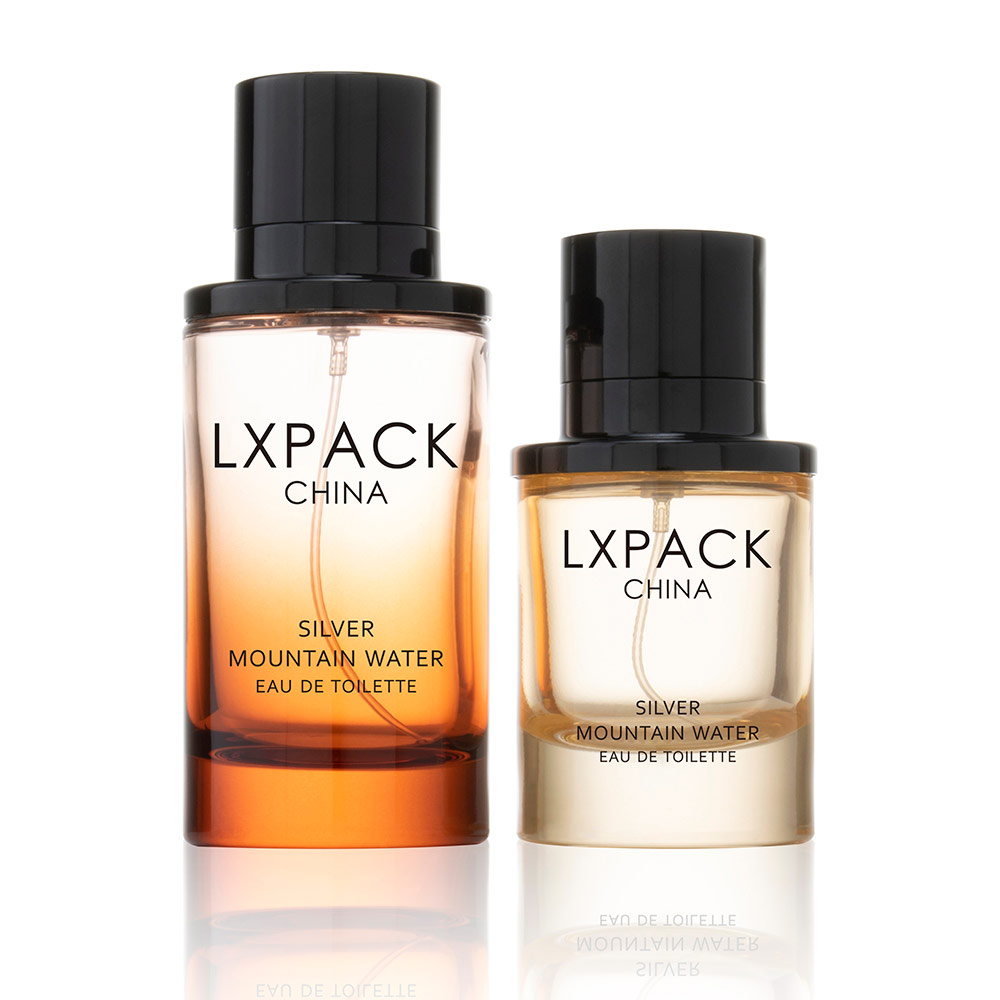 black magnetic cap perfume bottle