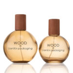 Amber Round Ball Perfume Bottle With Wooden Cap - 1