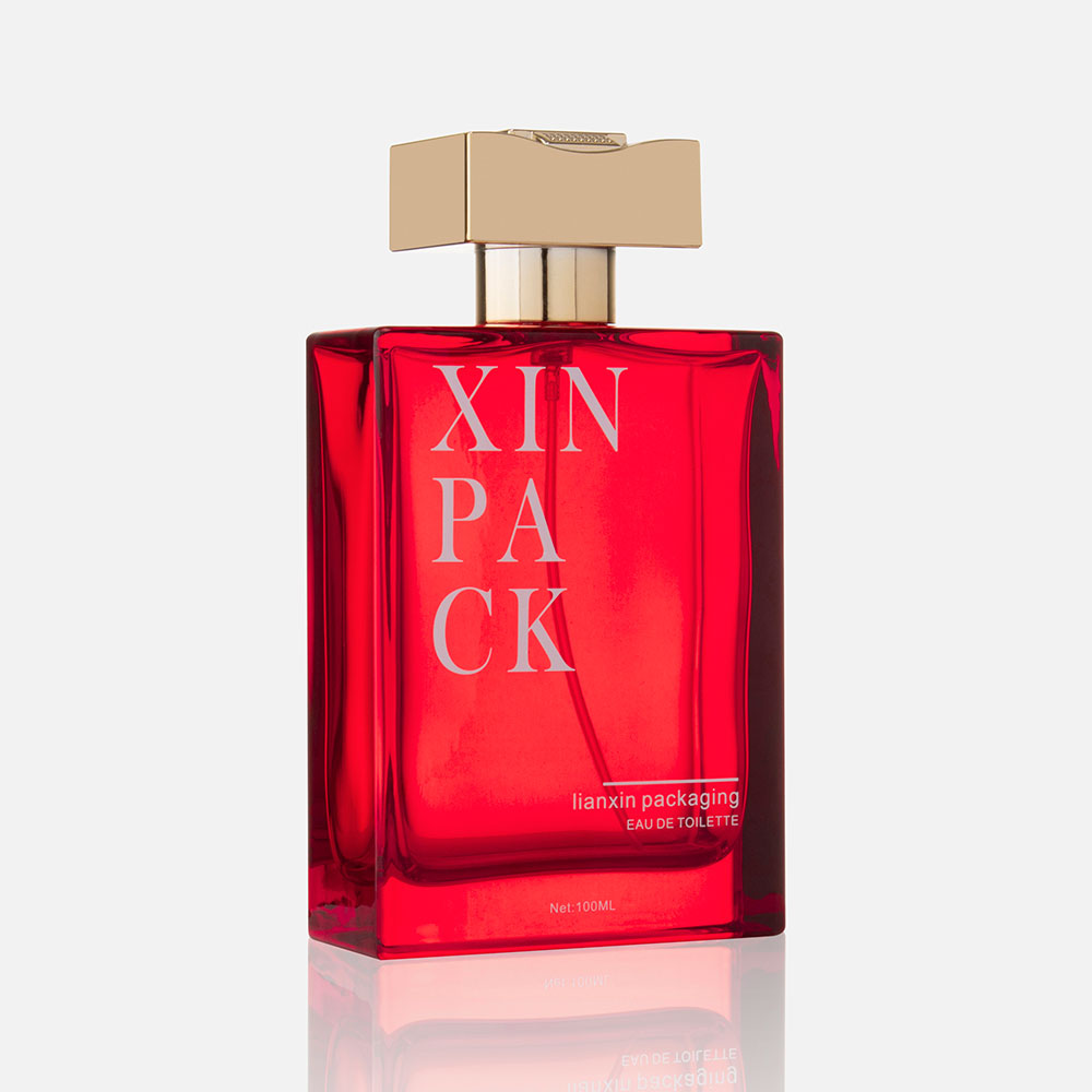 men's cologne red bottle with gold cap