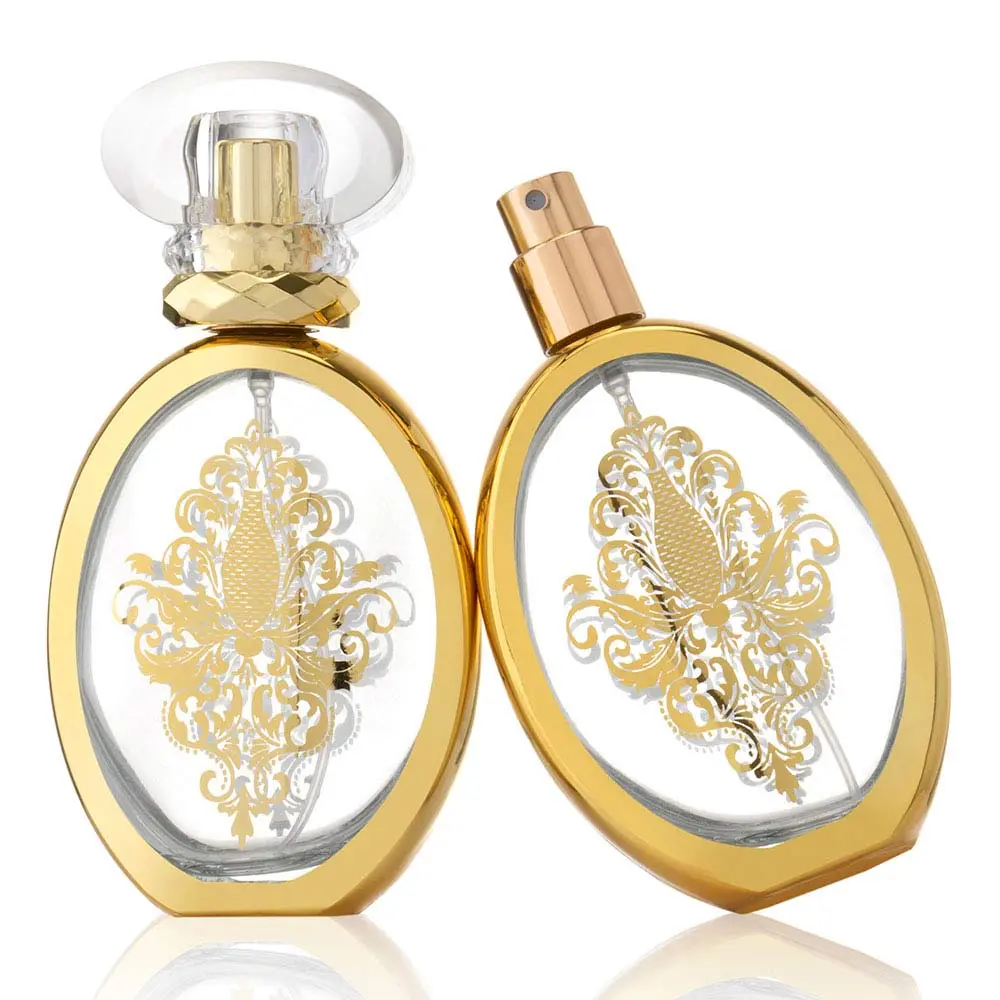 Gold Oval Shaped Perfume Bottle