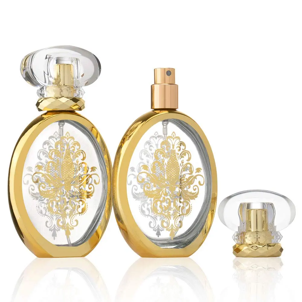 Gold Oval Shaped Perfume Bottle