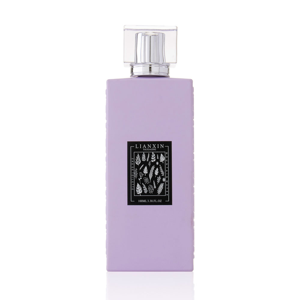 purple rectangle perfume bottle