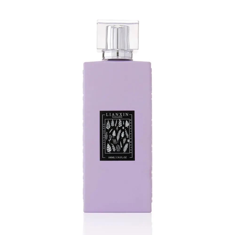 purple rectangle perfume bottle
