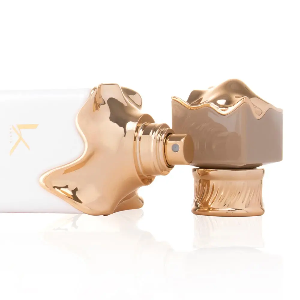 Perfume White Bottle Gold Top