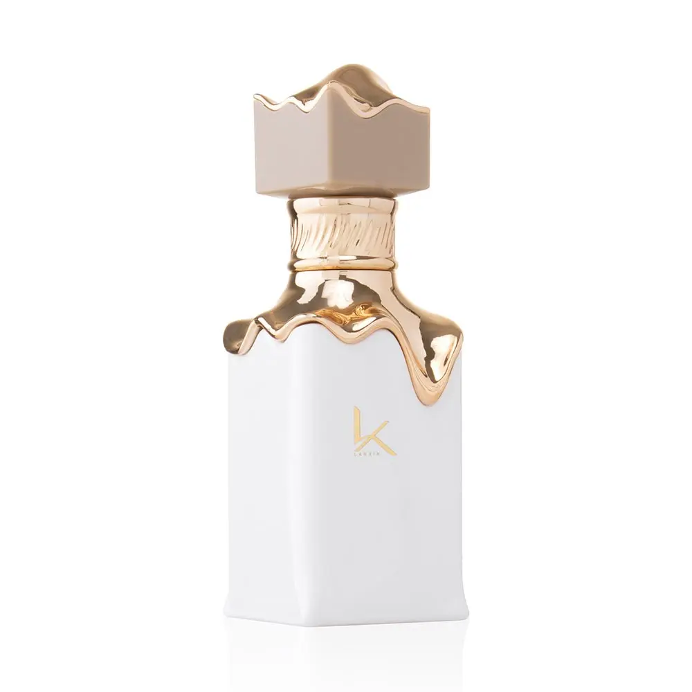 Perfume White Bottle Gold Top