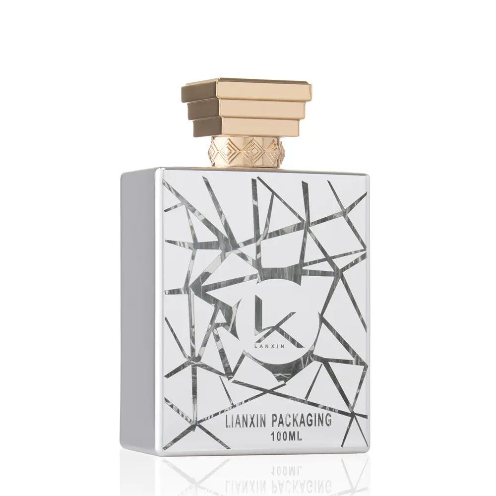 empty perfume bottles 100ml with gold cap