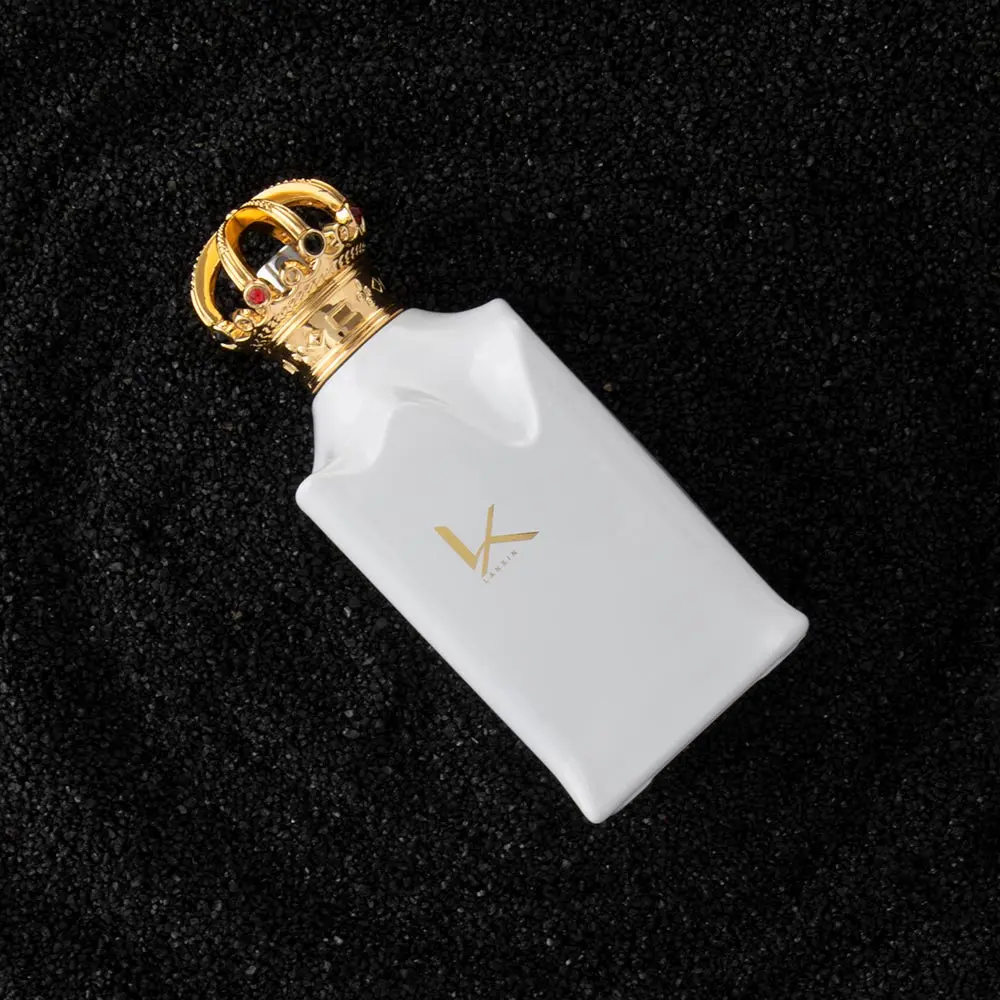 Perfume White Bottle Gold Top