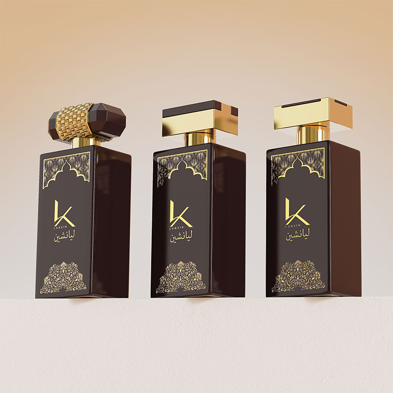 Amber 100ml Rectangle Luxury Perfume Glass Bottle