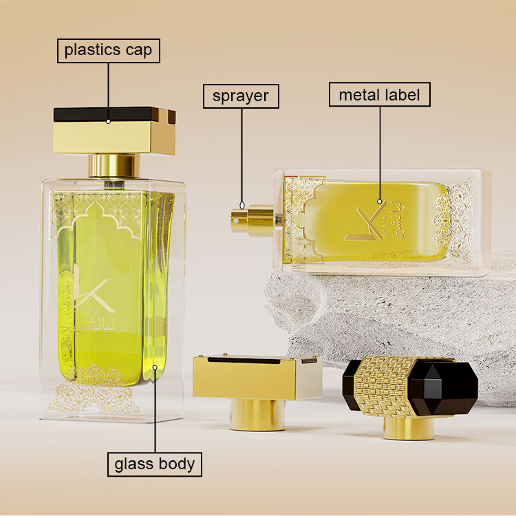 100ml Rectangle Luxury Perfume Glass Bottle details