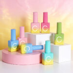 10ml Gradient Color Square Glass Nail Polish Bottles with Brush - 1